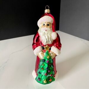 Ruby Santa Ornament by Christopher Radko